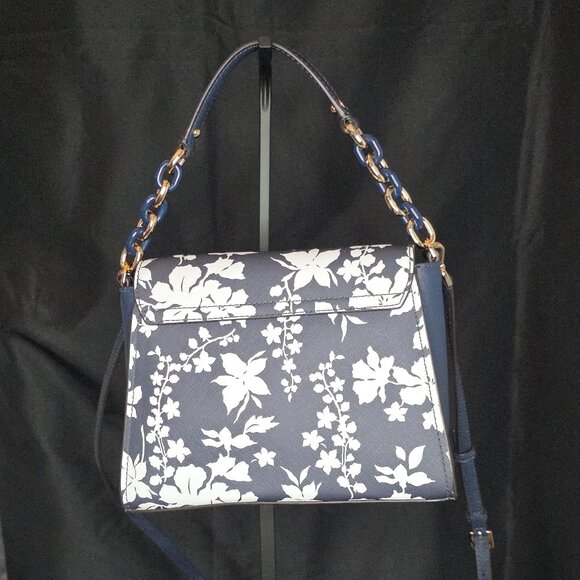 Michael Kors Navy and White Floral Handbag - Picture 4 of 12